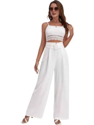 Women's High Rise Viscose Rayon Relaxed Fit Trousers