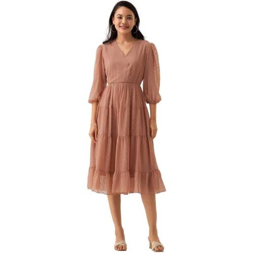 New Project (20) Women's Fit & Flare Puff Sleeve Dress