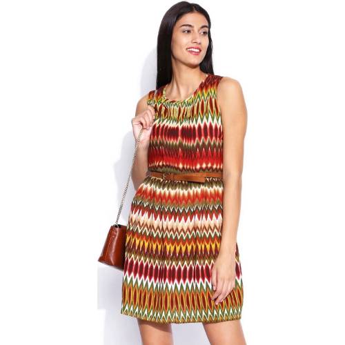 Tokyo Talkies Multicoloured Printed A-Line Dress