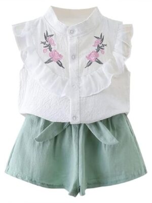 Top and Shorts Clothing Set for Infant Toddler Baby Girl