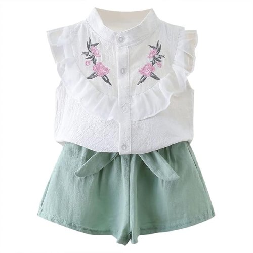 Top and Shorts Clothing Set for Infant Toddler Baby Girl