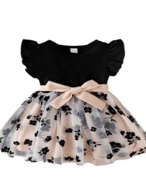 Baby Girl's Elegant and Sweet Mesh Splicing Dress for Party