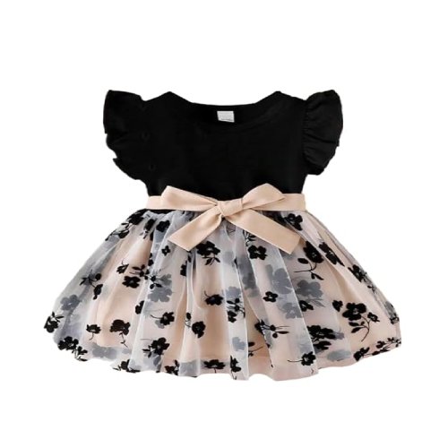 Baby Girl's Elegant and Sweet Mesh Splicing Dress for Party