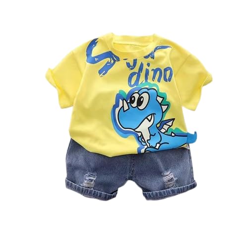 Printed Half Sleeves Summer Dress for Kids - Yellow