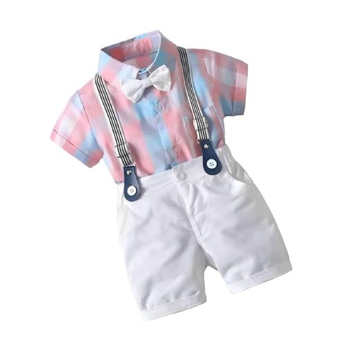 Kids Boys Printed Cotton Short Sleeve Collared Neck Ethnic Wear Spandex Shirt