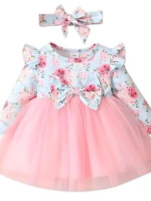 Pink Color Baby Frock with Long Sleeve