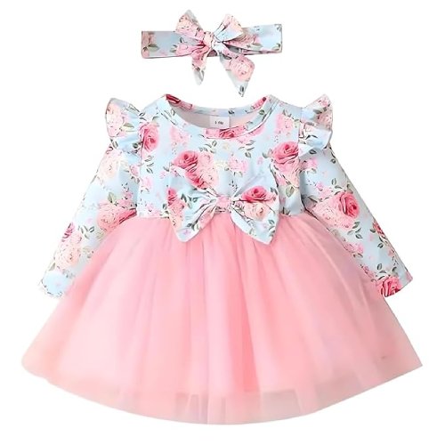 Pink Color Baby Frock with Long Sleeve