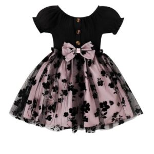 Baby Girl's Elegant and Sweet Mesh Splicing Dress for Party