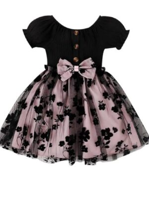 f8 Baby Girl's Elegant and Sweet Mesh Splicing Dress for Party
