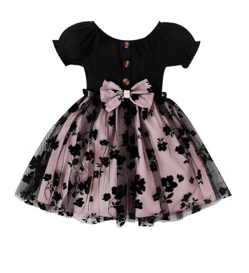 Baby Girl's Elegant and Sweet Mesh Splicing Dress for Party
