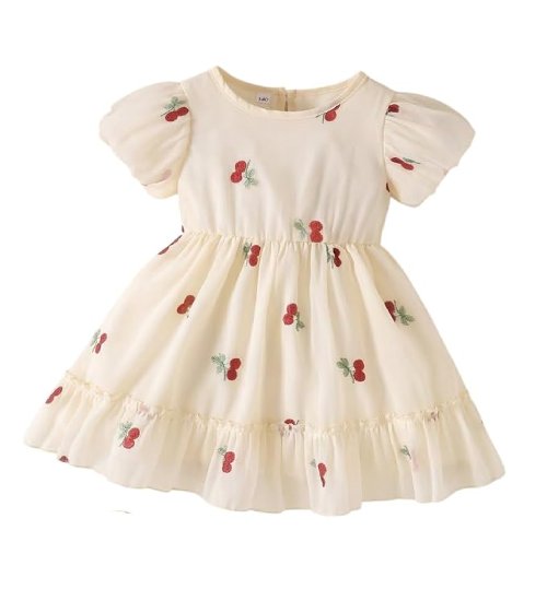 f9 Girls’ Long-Sleeve Floral Party Dress with Big Bow